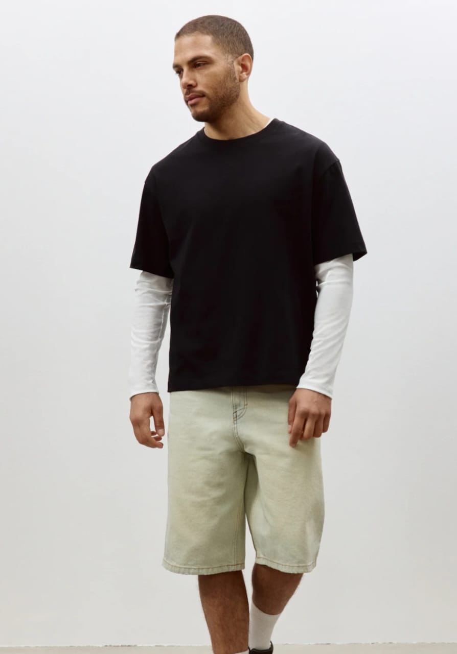 Solid Men Round Neck Black Oversized T-Shirt