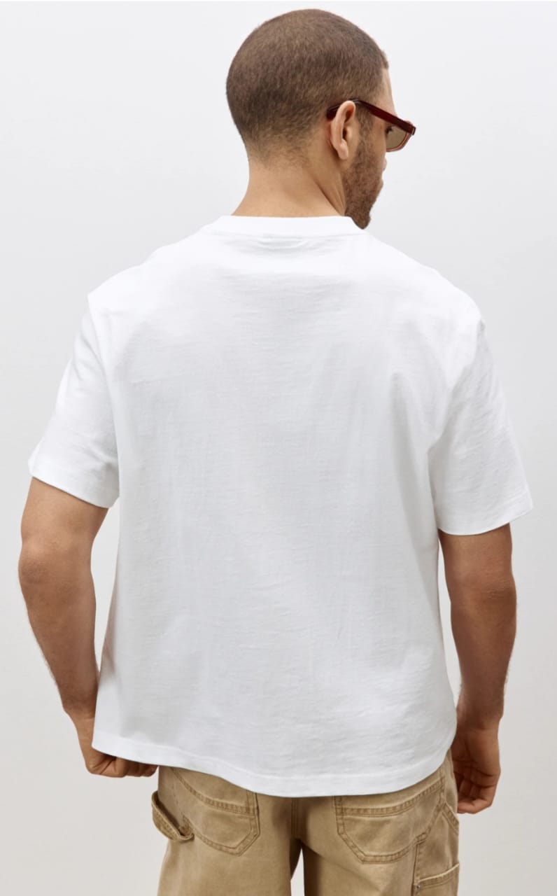 Solid Men Round Neck White Oversized T-Shirt